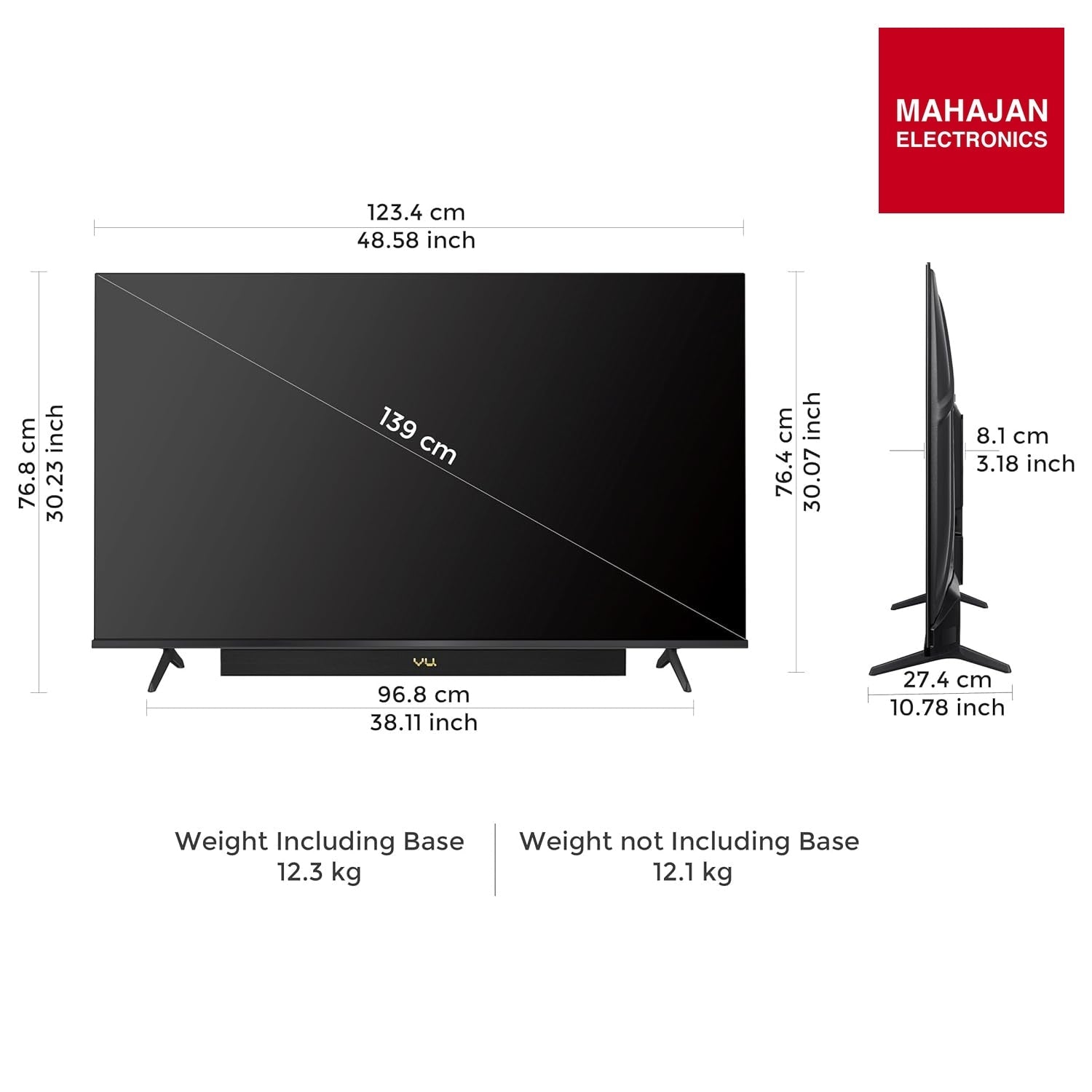 Vu 55VIBE-DV 139cm (55 inches) Vibe Series 4K QLED Smart Google TV – Mahajan Electronics Online.