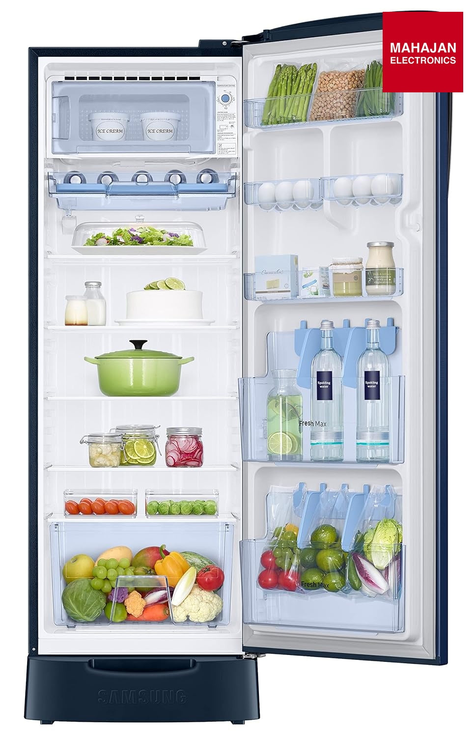 Samsung RR26C3893CU/HL 246L 3 Star Inverter Direct-Cool Single Door Refrigerator Appliance (Camellia Blue) – Mahajan Electronics Online.