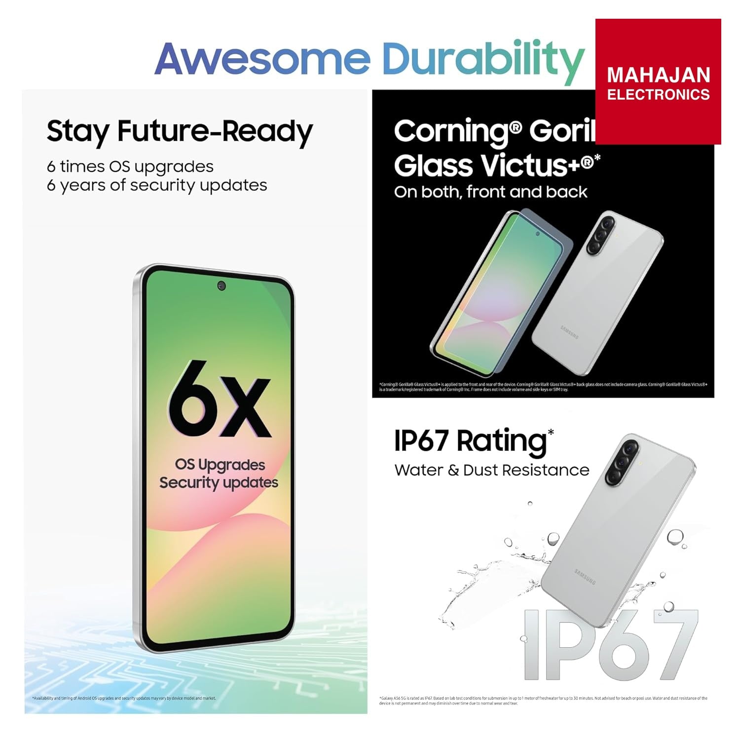 Samsung Galaxy A56 5G (Awesome Light Gray, 12GB, 256GB) – Mahajan Electronics Online.