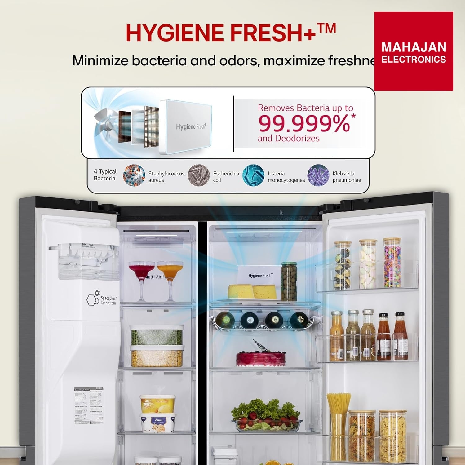 LG GL-L257CMC3 630 L, 3 Star, Frost-Free, Double Door, Door Cooling+, Hygiene Fresh+, Smart Inverter, Wi-Fi – Mahajan Electronics Online.