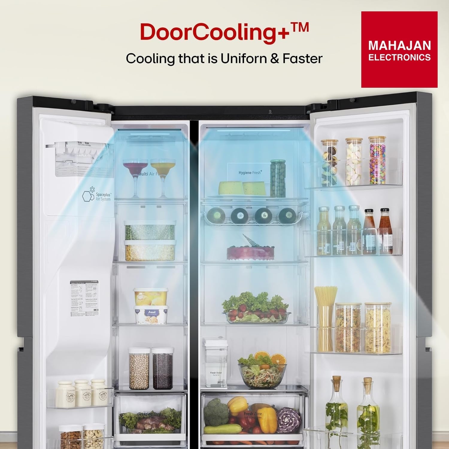 LG GL-L257CMC3 630 L, 3 Star, Frost-Free, Double Door, Door Cooling+, Hygiene Fresh+, Smart Inverter, Wi-Fi – Mahajan Electronics Online.