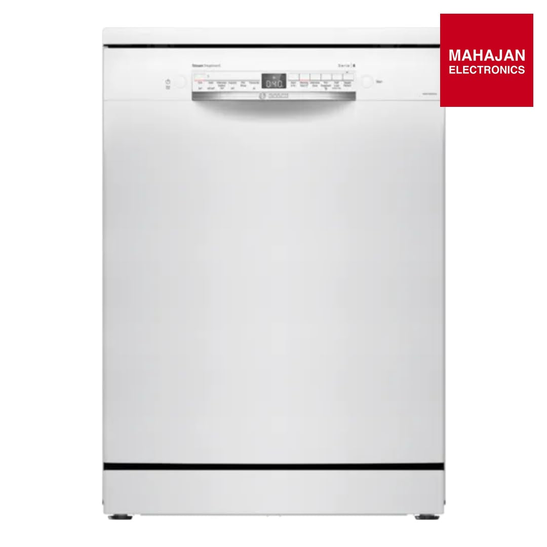 Bosch 14 Place Settings Dishwasher (SMS6IKW01I, Free-Standing, 60 cm, White, Home Connect, EcoSilence Drive – Mahajan Electronics Online.