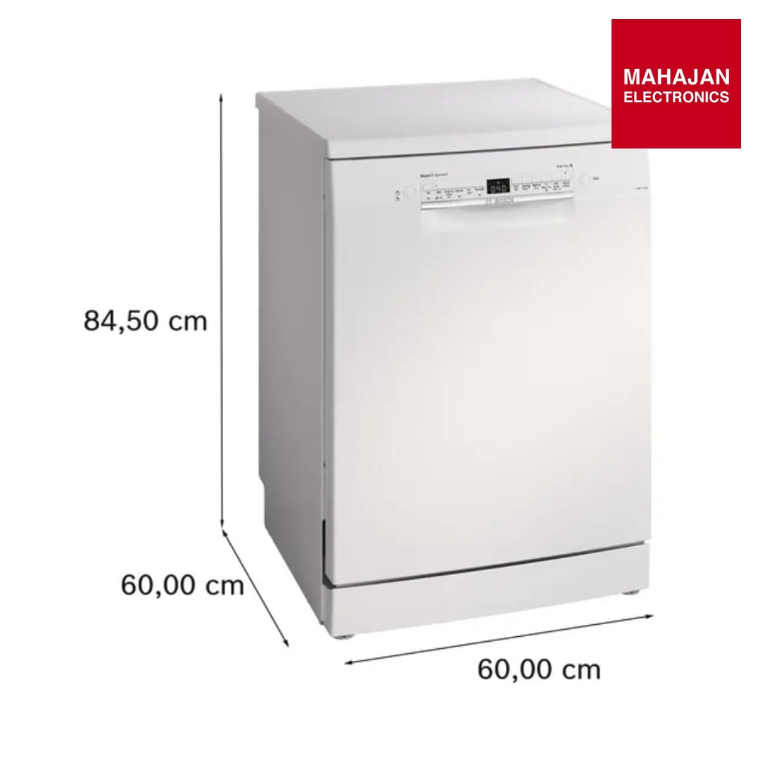 Bosch 14 Place Settings Dishwasher (SMS6IKW01I, Free-Standing, 60 cm, White, Home Connect, EcoSilence Drive – Mahajan Electronics Online.
