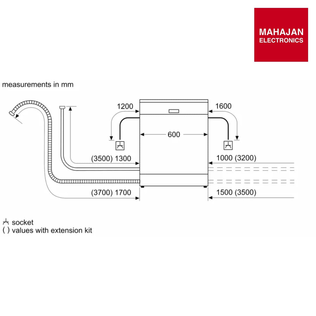 Bosch 14 Place Settings Dishwasher (SMS6IKW01I, Free-Standing, 60 cm, White, Home Connect, EcoSilence Drive – Mahajan Electronics Online.