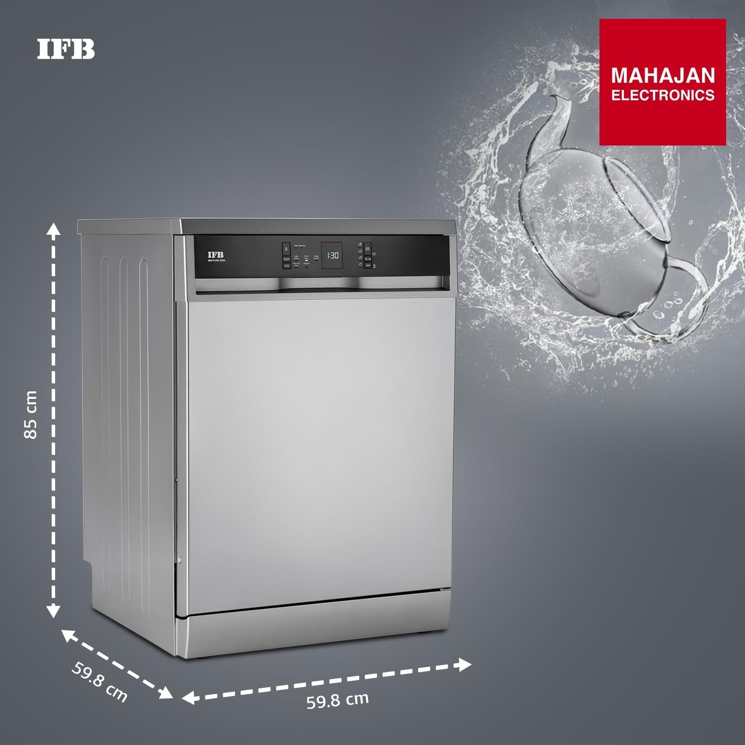 IFB Neptune VX15 15 Place Settings with DeepClean® Technology Freestanding Dishwasher ( Dark Silver, 70° Hot – Mahajan Electronics Online.
