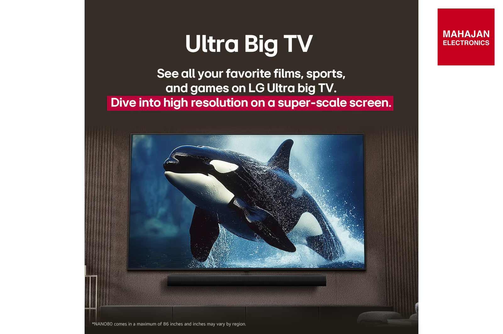 LG UHD 75NANO83A6A 75” Nano cell α7 Gen8 AI Processor 4K, 60Hz Native Refresh Rate – Mahajan Electronics Online.