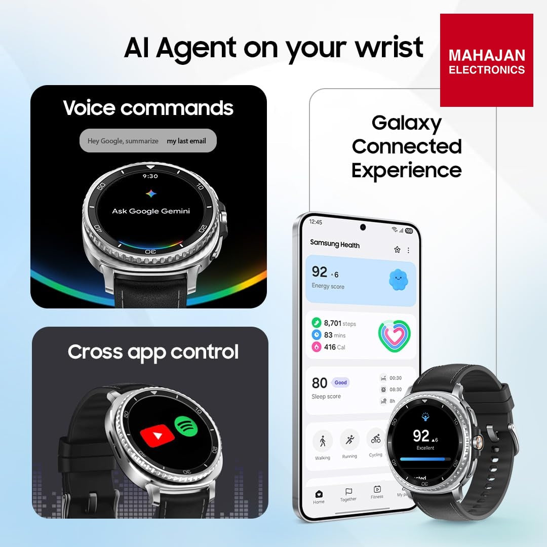 Samsung Galaxy Watch8 Classic (46mm LTE, Black) with 3nm Processor | Dual GPS | Sapphire Glass & Stainless – Mahajan Electronics Online.