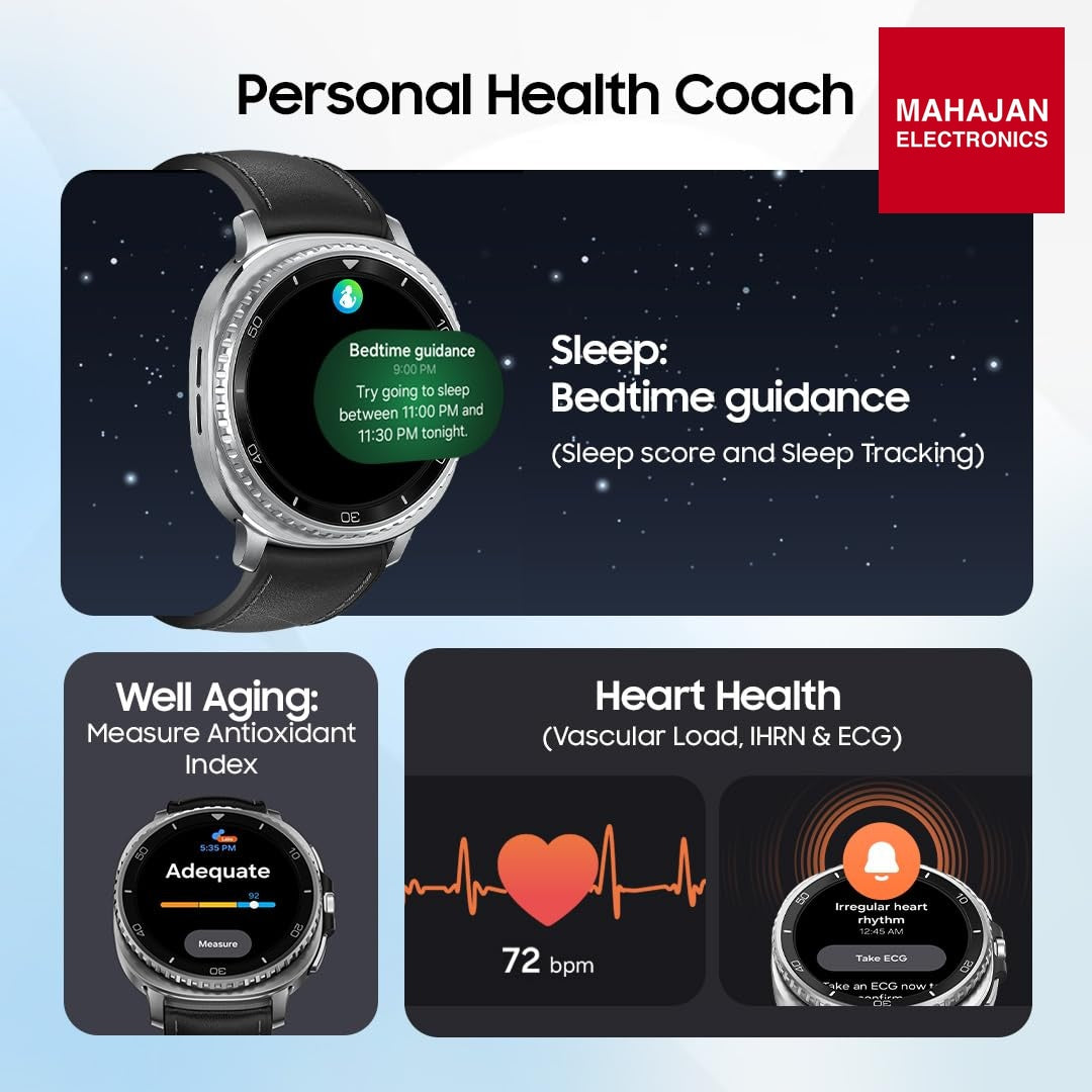 Samsung Galaxy Watch8 Classic (46mm LTE, Black) with 3nm Processor | Dual GPS | Sapphire Glass & Stainless – Mahajan Electronics Online.