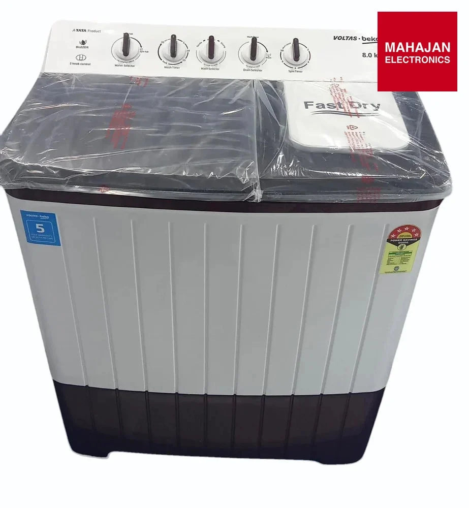 Voltas Beko WTT80UHA/BRSSWH5PODE 8 kg Semi Automatic Top Load Washing Machine Burgundy – Mahajan Electronics Online.