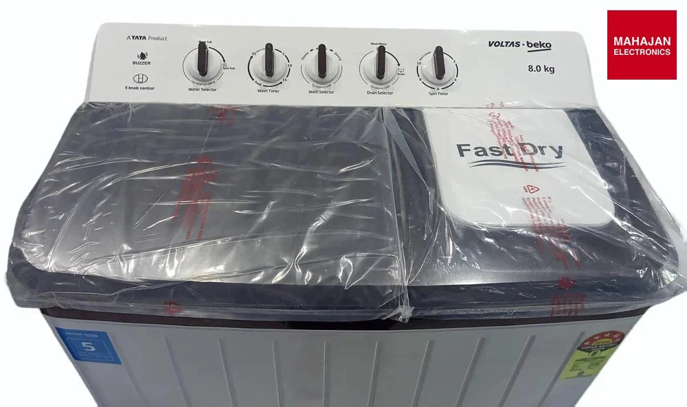 Voltas Beko WTT80UHA/BRSSWH5PODE 8 kg Semi Automatic Top Load Washing Machine Burgundy – Mahajan Electronics Online.