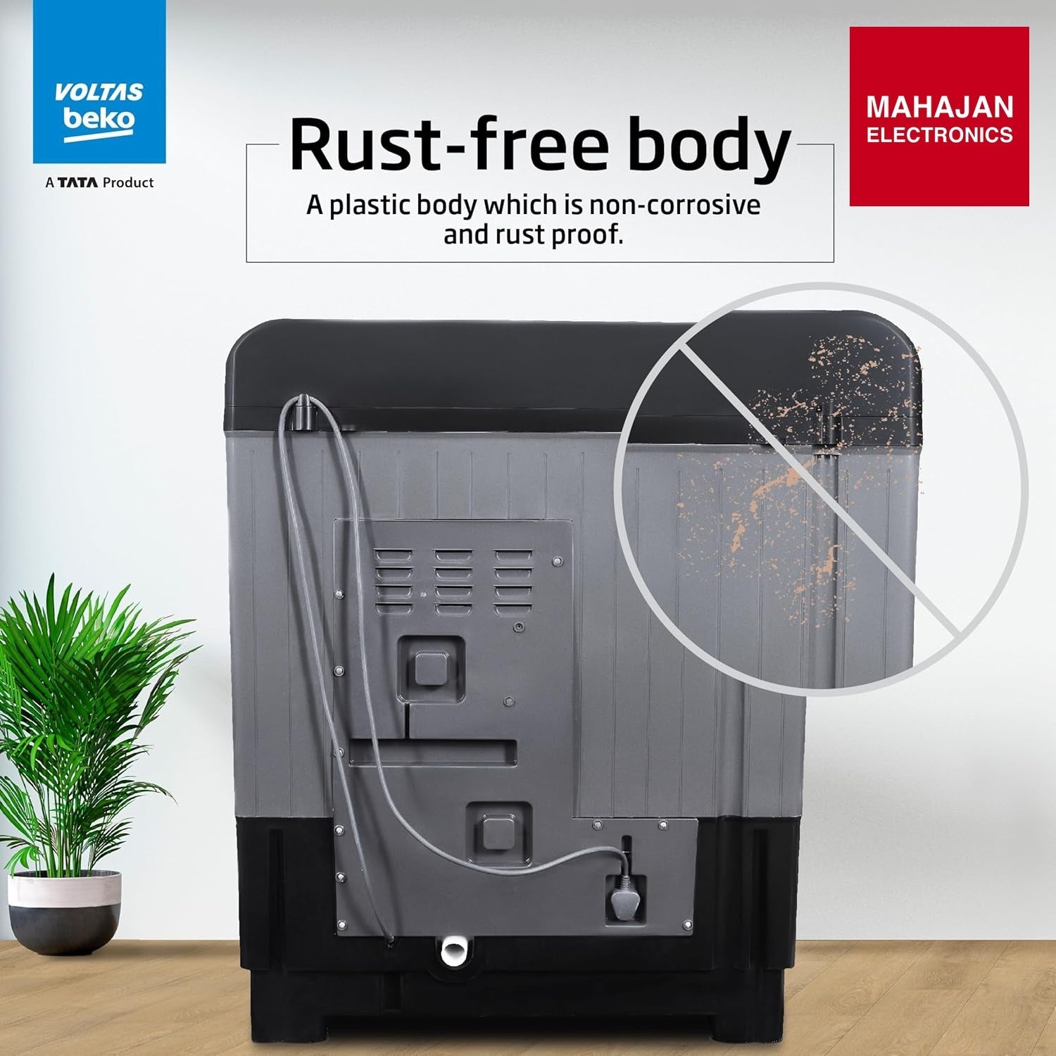Voltas beko WTT90UDX/BKGR4KGTD Tata Product 9 kg 5 Star Semi-Automatic Twin Tub Top Load Washing Machine – Mahajan Electronics Online.