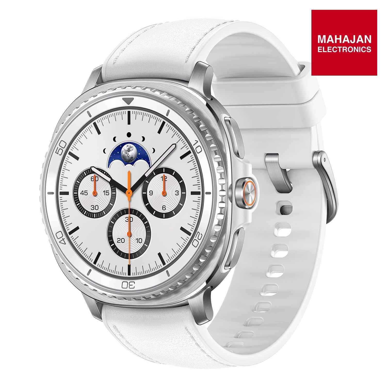 Samsung Galaxy Watch8 Classic (46mm LTE, White) with 3nm Processor – Mahajan Electronics Online.