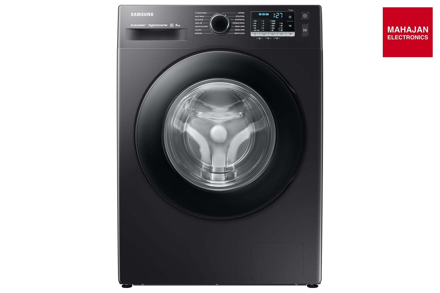 Samsung WW80TA046AB1TL 8 kg, Hygiene Steam with Inbuilt Heater, Digital Inverter, Fully-Automatic Front Load Washing Machine ( Black) Mahajan Electronics Online