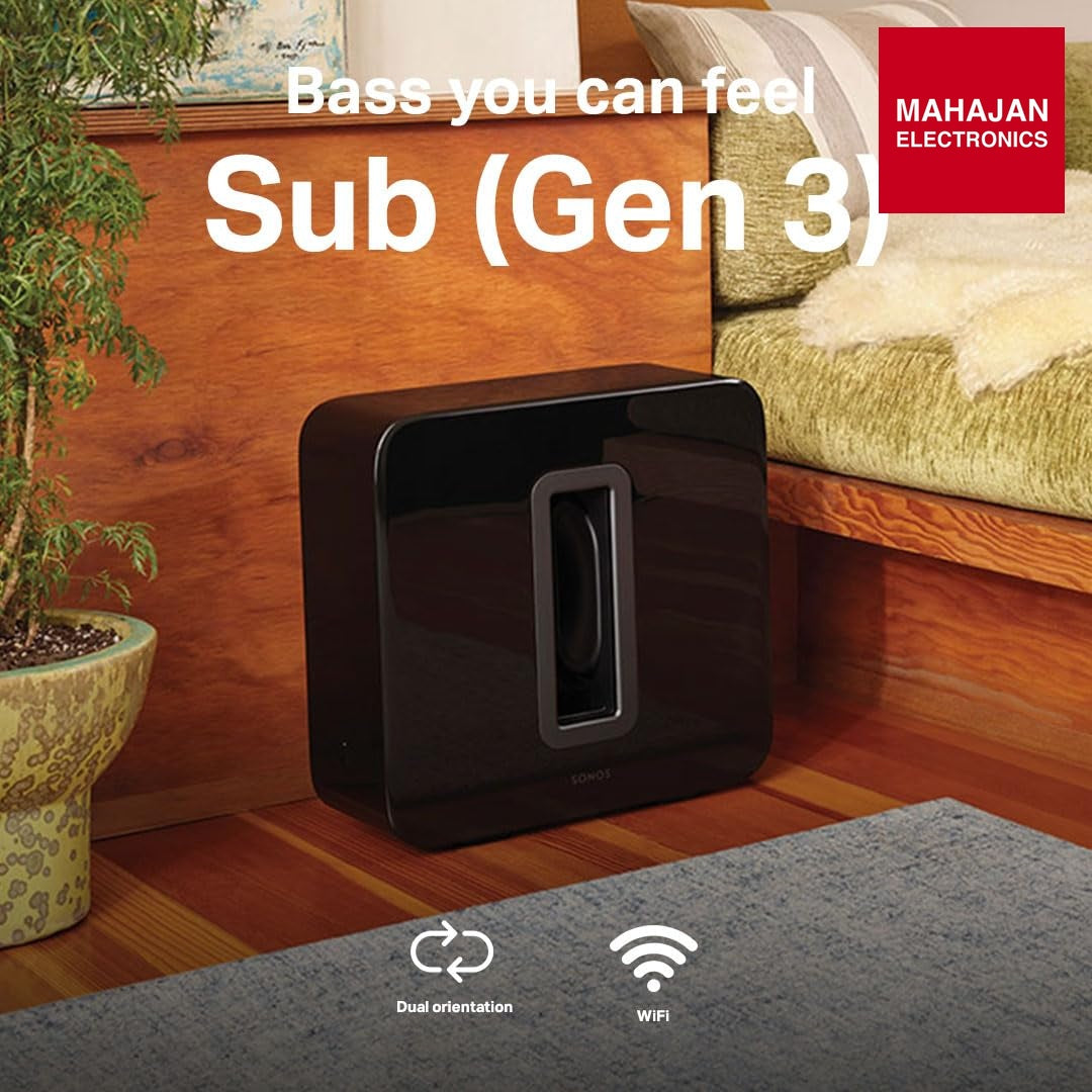 Sonos Sub (Gen 3) Wireless Subwoofer with Pure bass, 25 Hz Frequency Response (Black) – Mahajan Electronics Online.