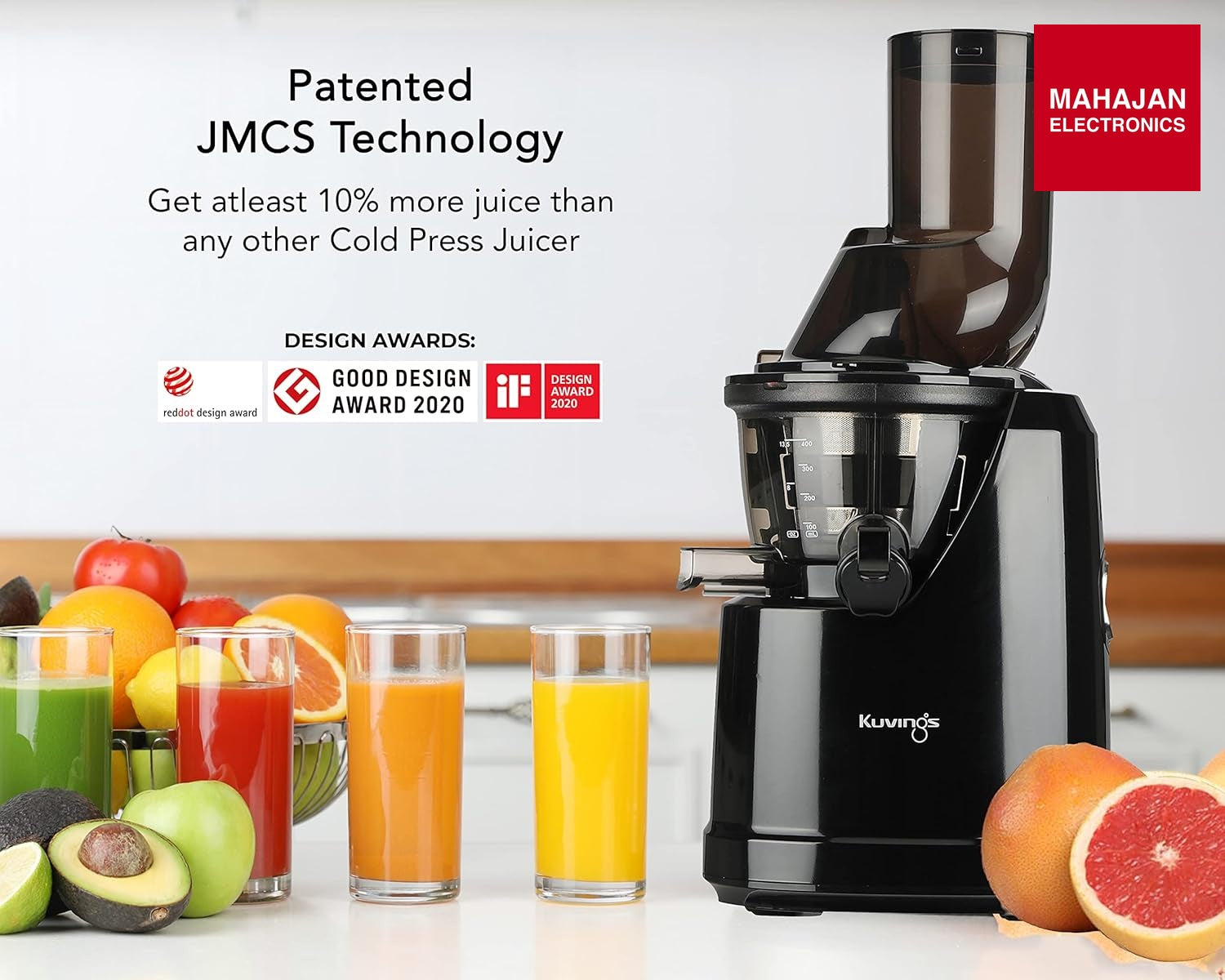 Kuvings B1700 Phantom Black Cold Press Whole Slow Juicer, Patented JMCS Technology for 10% More Juice – Mahajan Electronics Online.