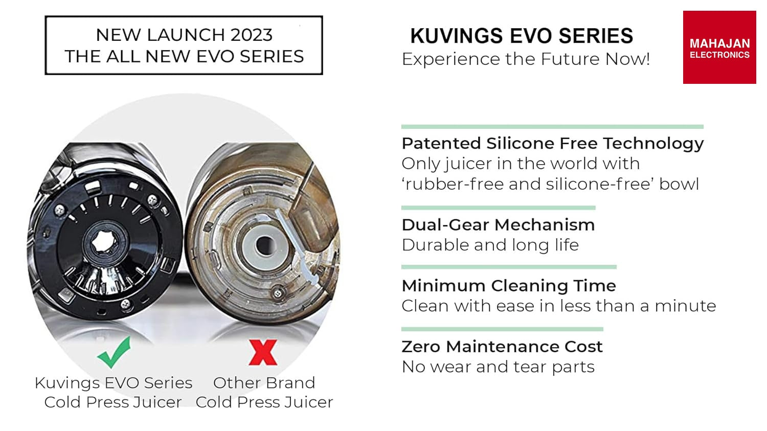 Kuvings EVO 810 (NS-2155 B M) Professional Cold Press Juicer | 12-Year Warranty | Silicone-Free Technology – Mahajan Electronics Online.