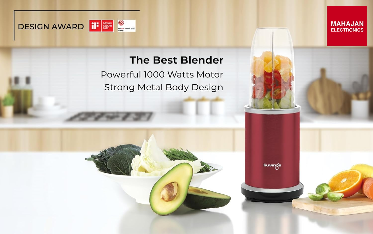 Kuvings Nutri Blender PRO Ferrari Red, Powerful 1000 Watts Motor, Longest Warranty 7 Years – Mahajan Electronics Online.
