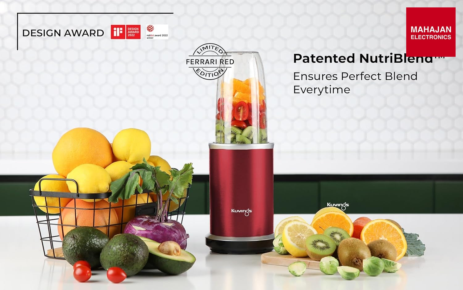 Kuvings Nutri Blender PRO Ferrari Red, Powerful 1000 Watts Motor, Longest Warranty 7 Years – Mahajan Electronics Online.