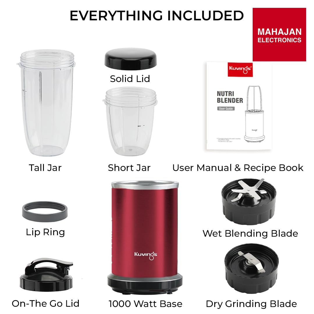 Kuvings Nutri Blender PRO Ferrari Red, Powerful 1000 Watts Motor, Longest Warranty 7 Years – Mahajan Electronics Online.