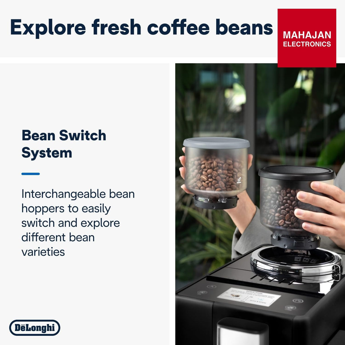 De'Longhi Rivelia EXAM440.55.B Fully Automatic Coffee Machine – LatteCrema Hot, Automatic Milk Frother – Mahajan Electronics Online.