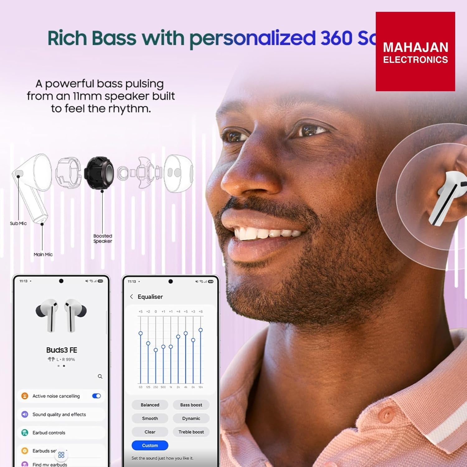 Samsung Galaxy Buds3 FE (Gray) with Galaxy AI – Mahajan Electronics Online.