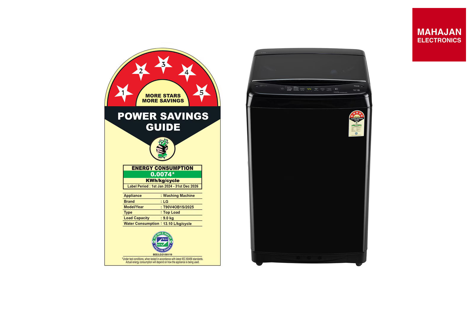 LG T90V4OB1S 9Kg Top Load Washing Machine, In-Built Heater, Onyx Black – Mahajan Electronics Online.
