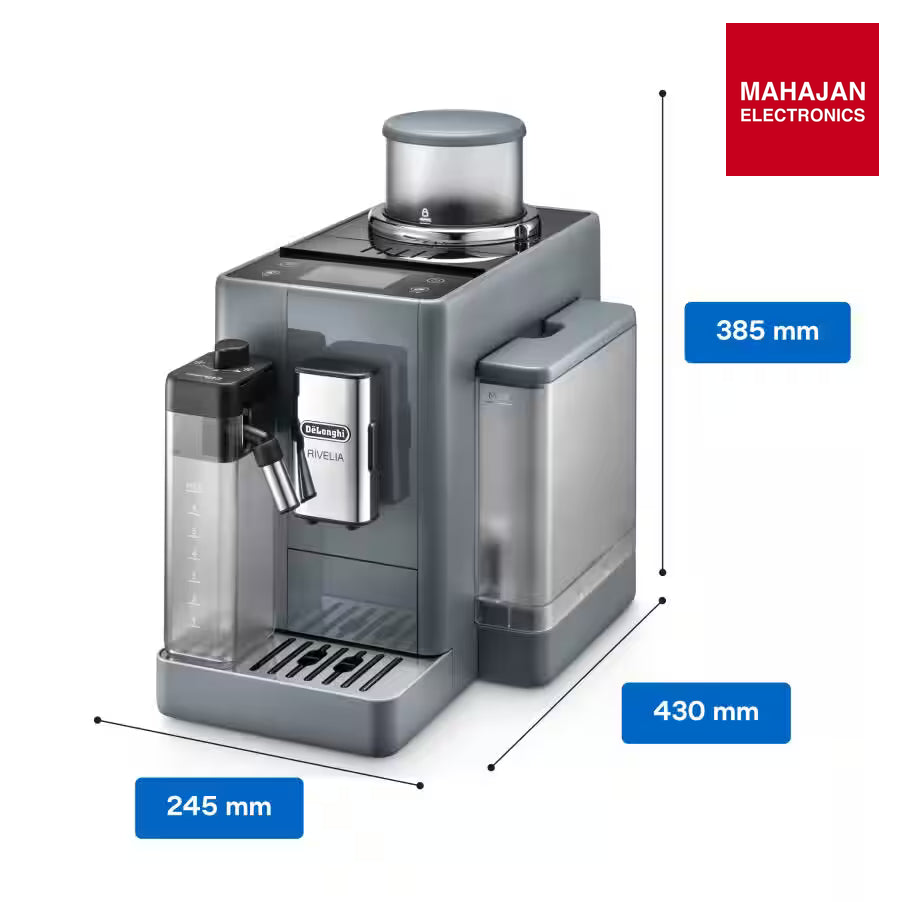 De'Longhi Rivelia EXAM440.55.G Fully Automatic Coffee Machine – LatteCrema Hot, Automatic Milk Frother – Mahajan Electronics Online.
