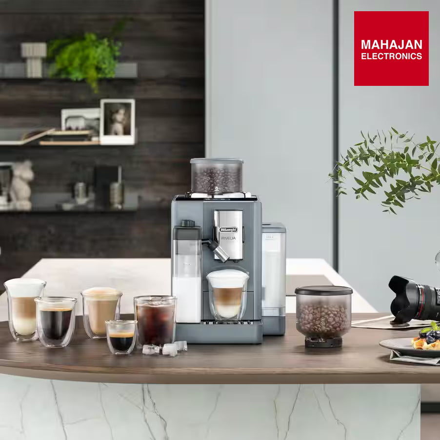 De'Longhi Rivelia EXAM440.55.G Fully Automatic Coffee Machine – LatteCrema Hot, Automatic Milk Frother – Mahajan Electronics Online.