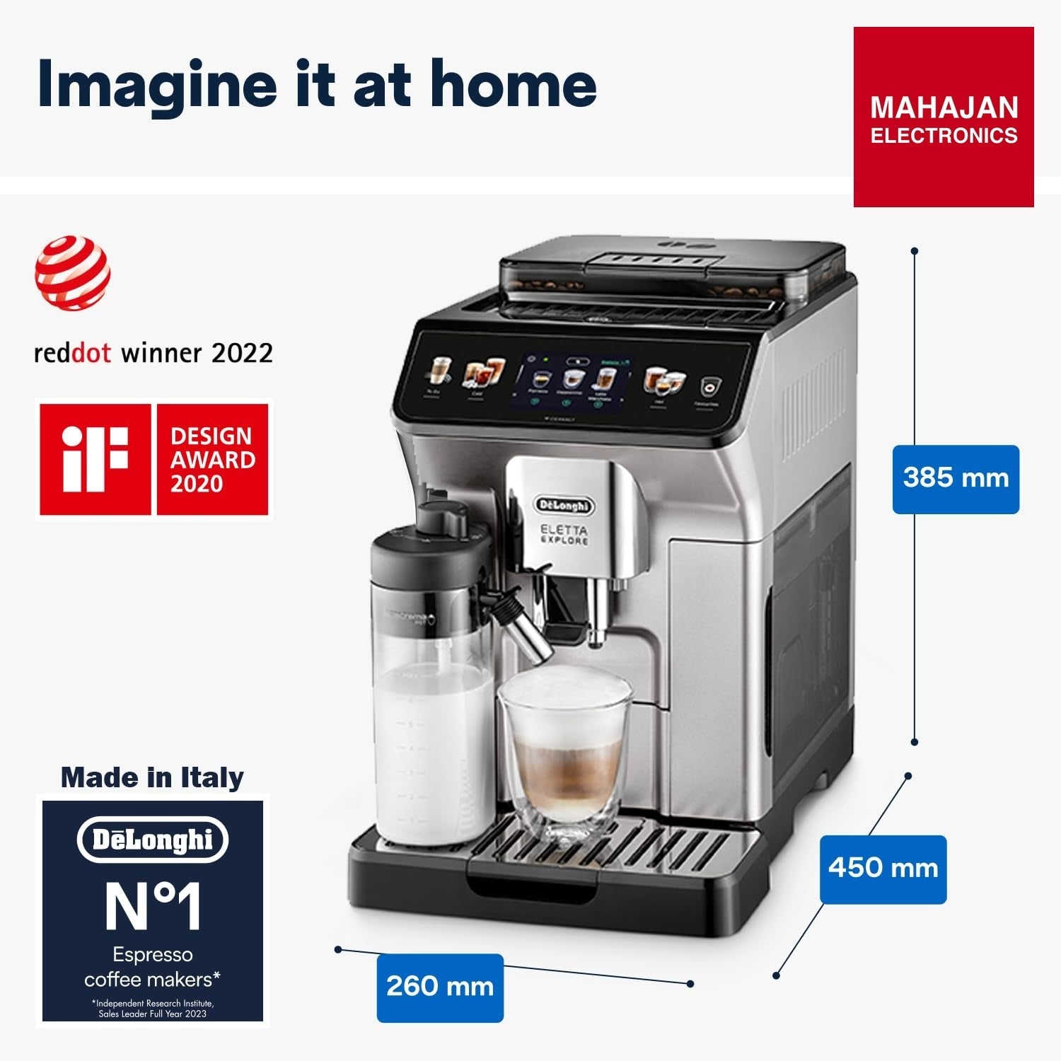 De’Longhi Eletta Explore ECAM450.65.S | Fully Automatic Bean-to-Cup Coffee Machine – Mahajan Electronics Online.
