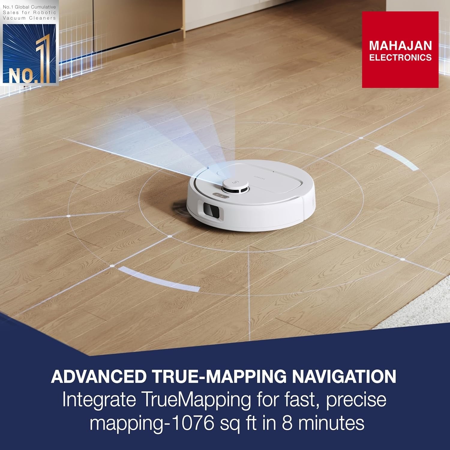 ECOVACS DEEBOT N30 White 2 in 1 Robot Vacuum Cleaner & Mop, 2025 New Launch, 10000 Pa Suction, 5200mAh – Mahajan Electronics Online.