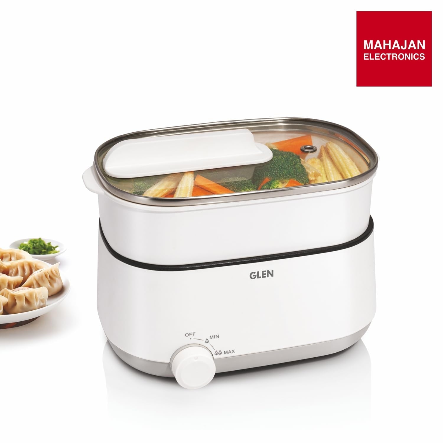 Glen SA-3051MFS 3 In 1 Multi Cooker & Food Steamer, 600W, With Nonstick Pot, 2 Power Settings, Vegetable – Mahajan Electronics Online.