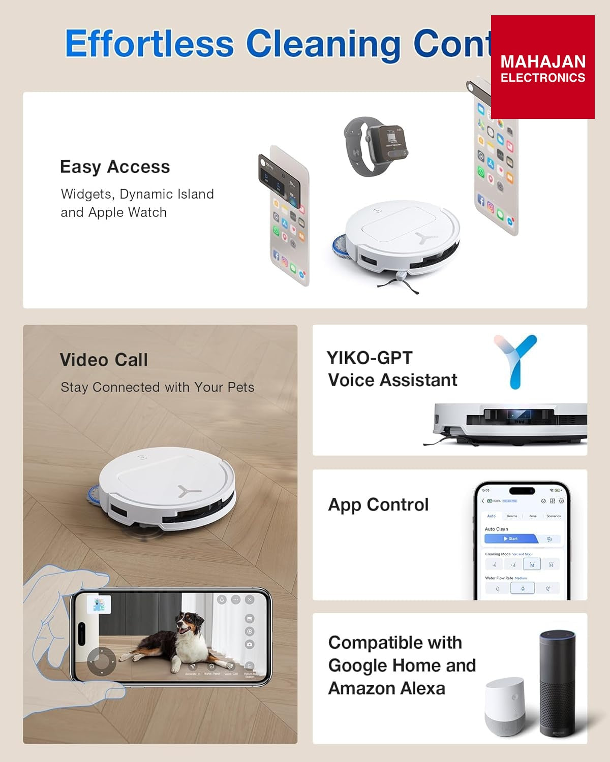 ECOVACS Deebot T50 PRO Omni 2 In 1 Robot Vacuum Cleaner & Mop,2025 Launch,15000 Pa Suction,6400 Mah – Mahajan Electronics Online.