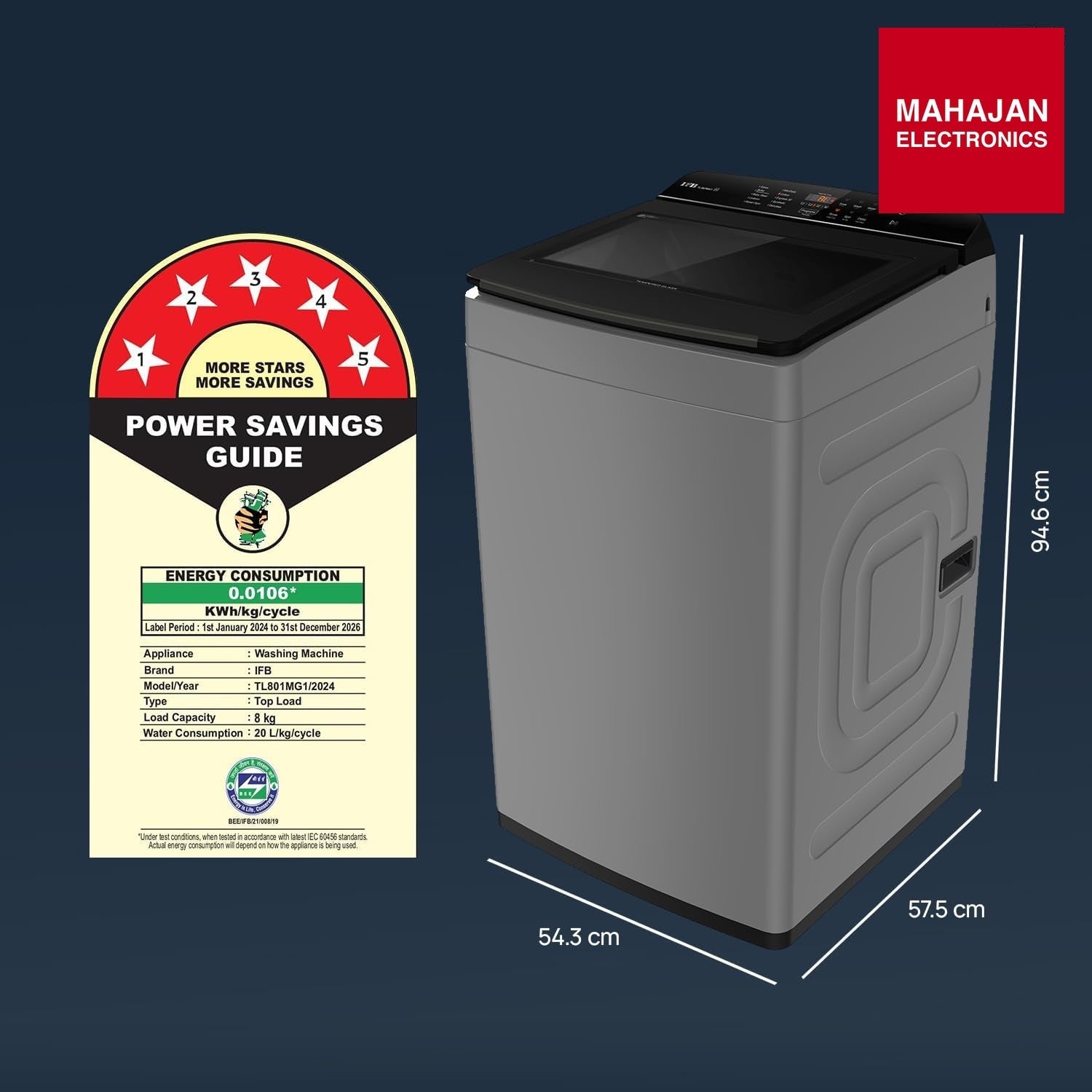 IFB TL801MG1 8 Kg 5 Star with Deep Clean® Technology, AI Powered, Fully Automatic Top Load Washing Machine ( ActivMix, Aqua Energie, Med Grey) Mahajan Electronics Online
