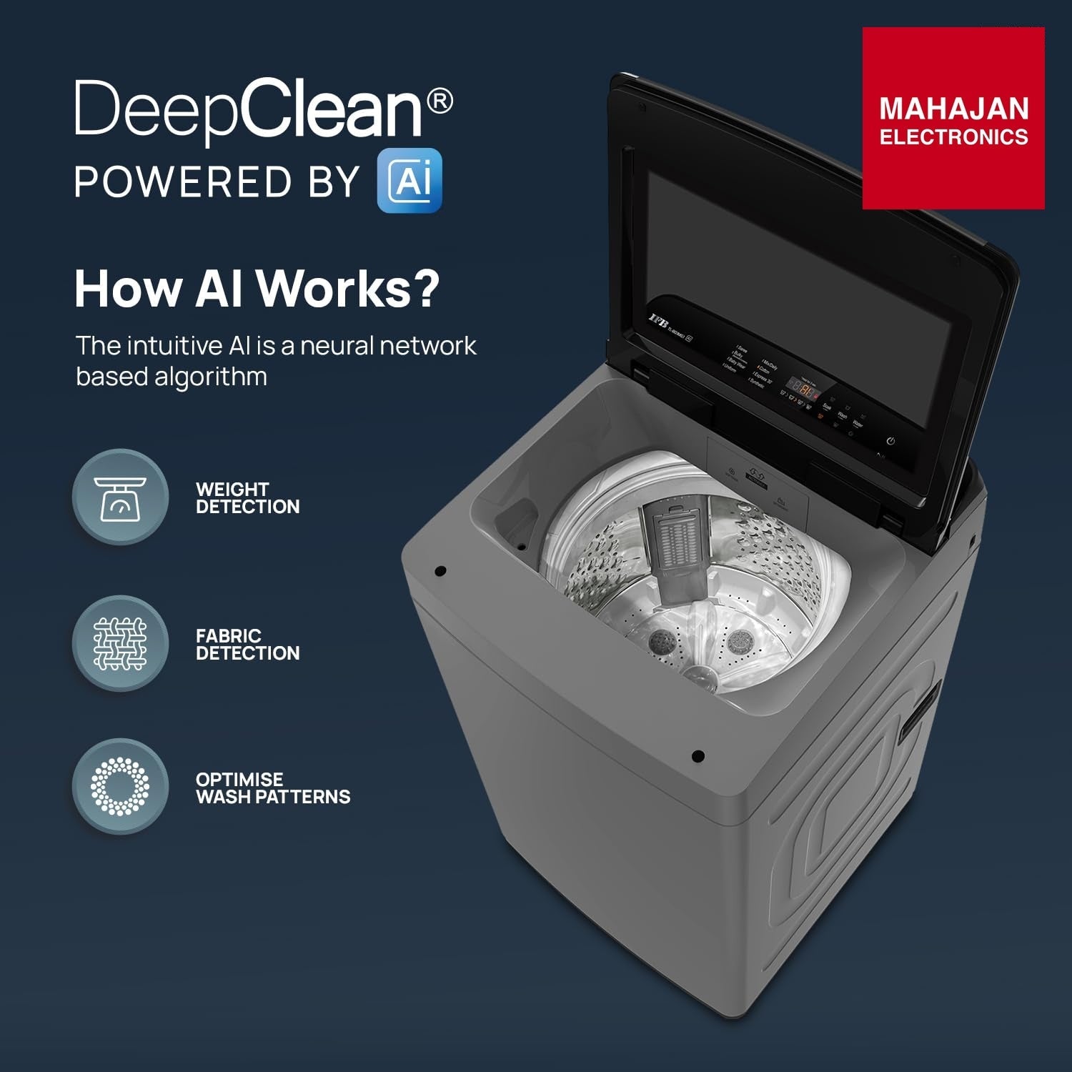 IFB TL801MG1 8 Kg 5 Star with Deep Clean® Technology, AI Powered, Fully Automatic Top Load Washing Machine ( ActivMix, Aqua Energie, Med Grey) Mahajan Electronics Online