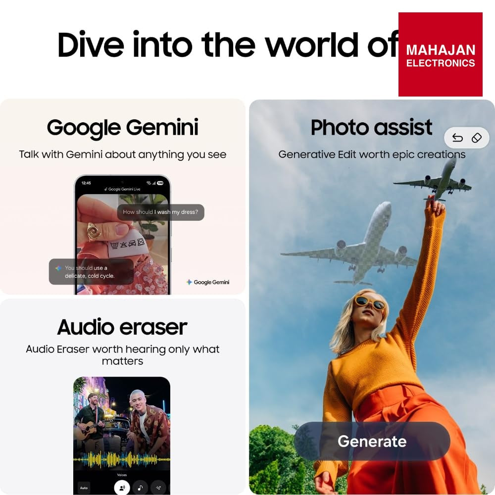 Samsung Galaxy S25 FE 5G Smartphone with Galaxy AI (White, 8GB RAM, 512GB Storage), 12MP Front Camera – Mahajan Electronics Online.