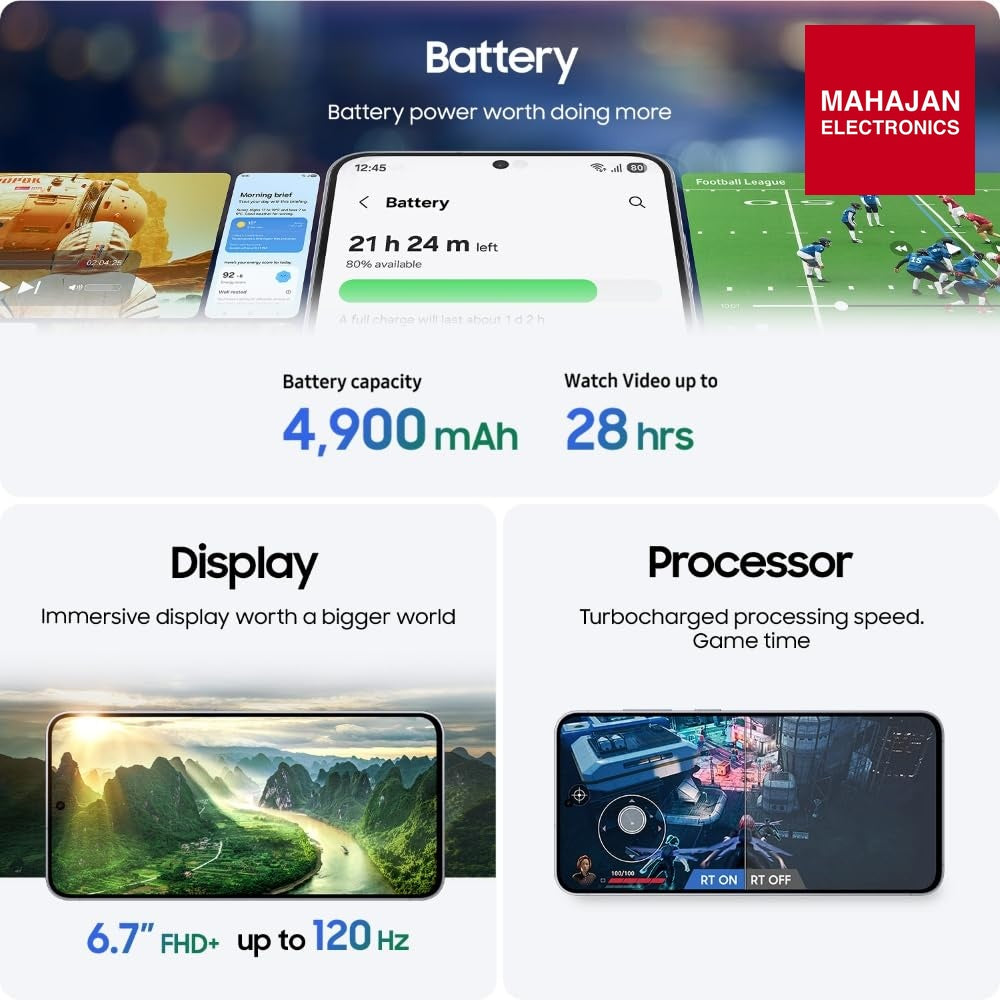 Samsung Galaxy S25 FE 5G Smartphone with Galaxy AI (White, 8GB RAM, 512GB Storage), 12MP Front Camera – Mahajan Electronics Online.