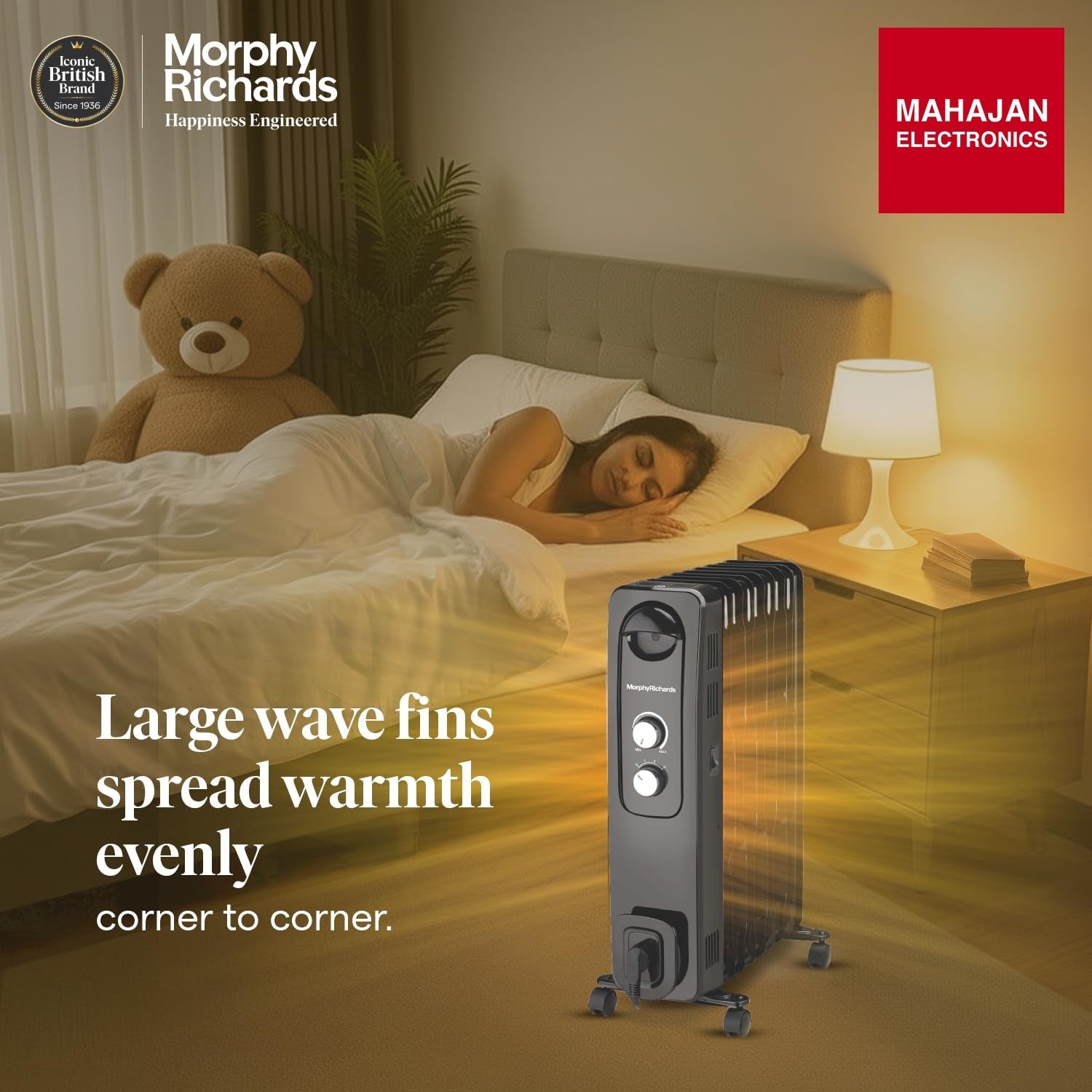 Morphy Richards OFR Room Heater, 9F WAVE FIN Fin 2400 Watts Oil Filled Room Heater with 400W PTC Ceramic Fan – Mahajan Electronics Online.