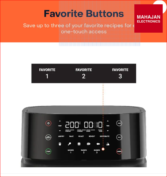 Nutricook NC-AF357VIN Air Fryer 3 VISION Digital Control Panel Display, 10 Preset Programs Air Fryer (5.7 L) – Mahajan Electronics Online.