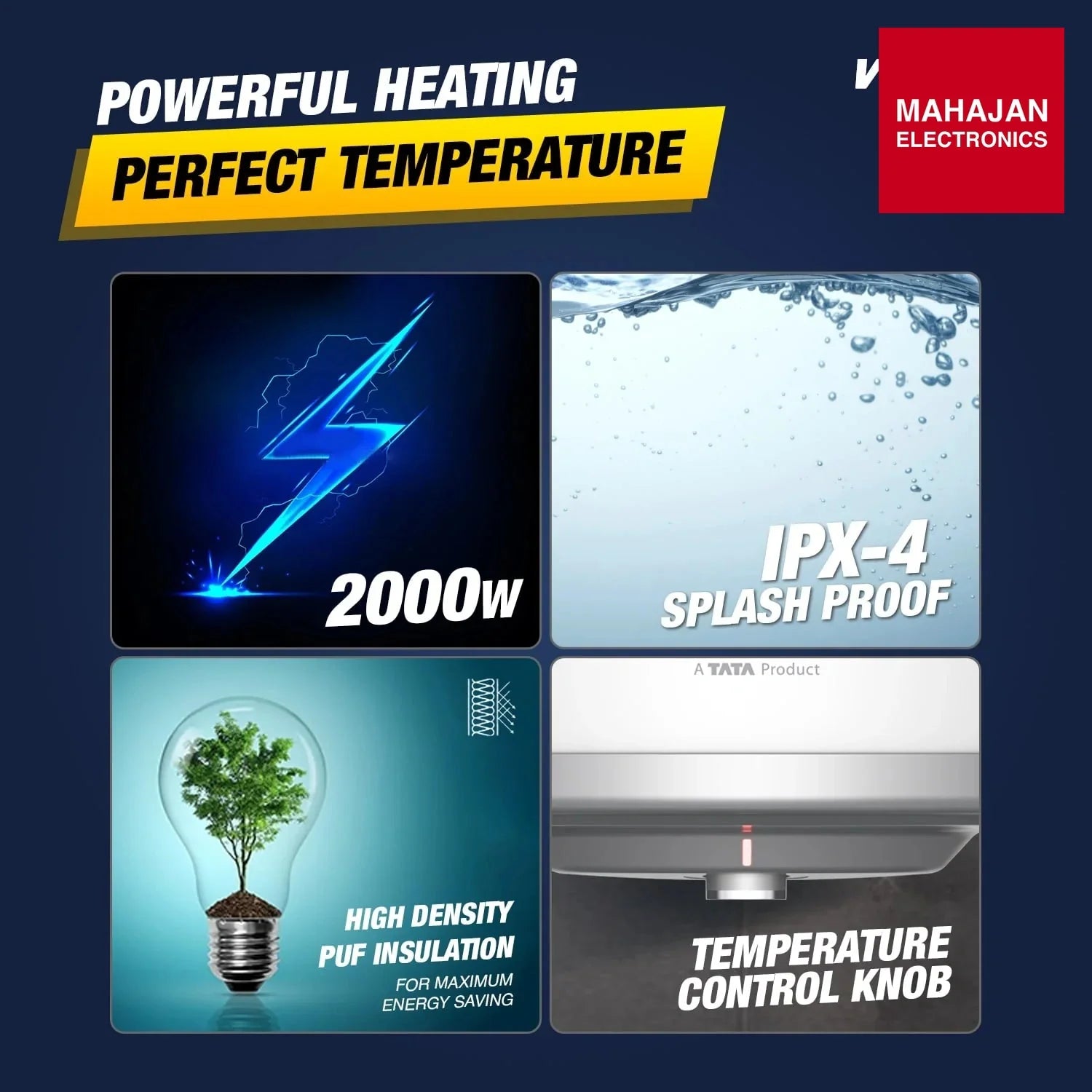 Voltas Aqua Prime 4 Star Water Heater - 15L (2000 W) 4610035 – Mahajan Electronics Online.