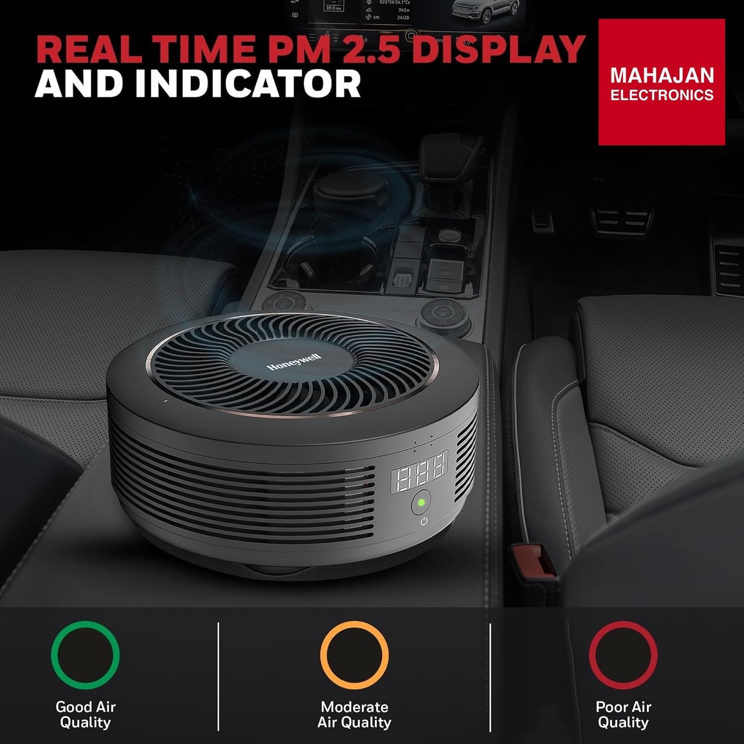 Honeywell New Launched Move Pure 4 Car Air Purifier, 3-in-1 Filtration, HEPA filter, removes 99.99% of PM2.5 – Mahajan Electronics Online.