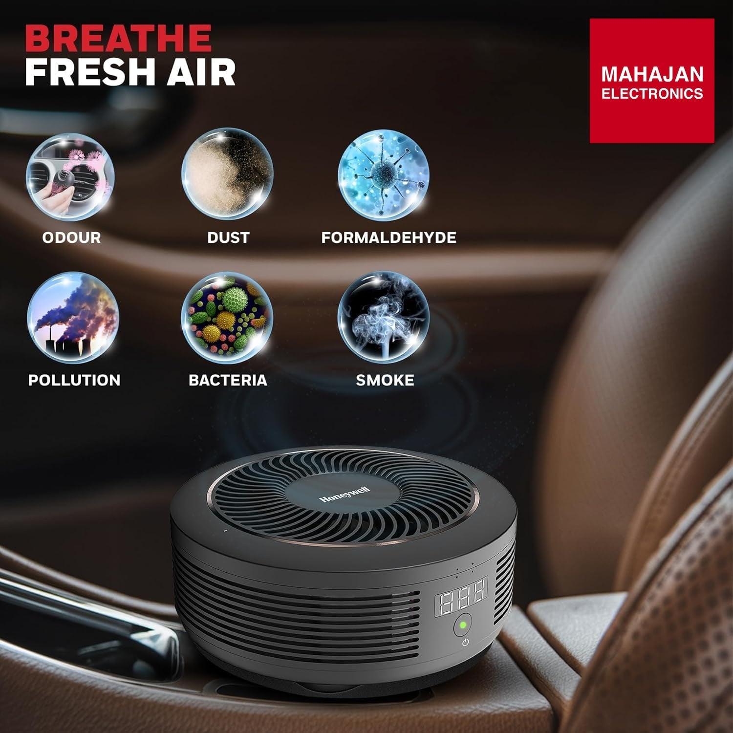 Honeywell New Launched Move Pure 4 Car Air Purifier, 3-in-1 Filtration, HEPA filter, removes 99.99% of PM2.5 – Mahajan Electronics Online.