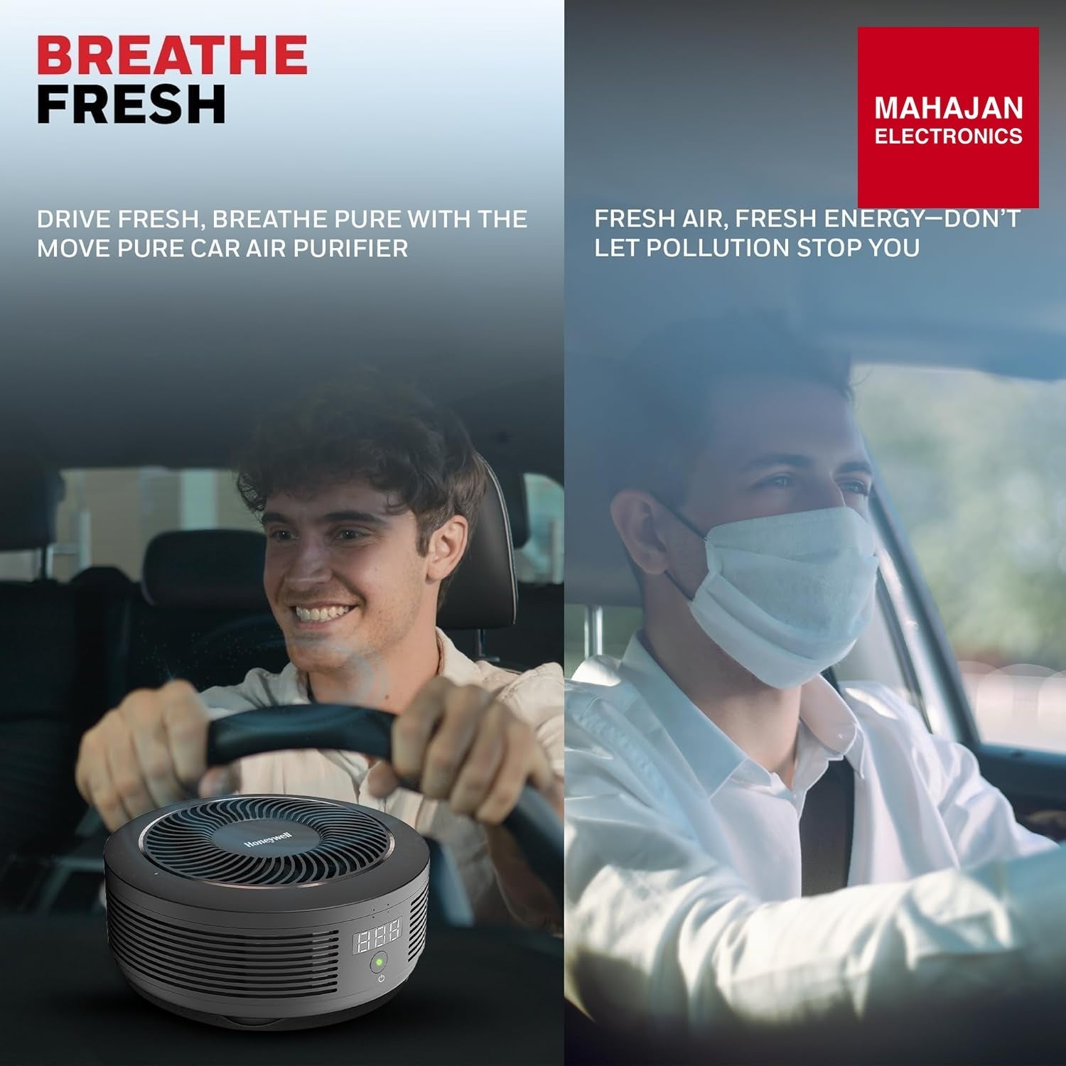 Honeywell New Launched Move Pure 4 Car Air Purifier, 3-in-1 Filtration, HEPA filter, removes 99.99% of PM2.5 – Mahajan Electronics Online.