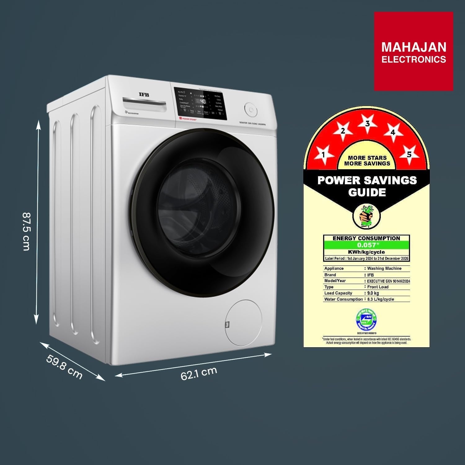 IFB EXECUTIVE SXN 9014K CMS 9 Kg 5 Star, DeepClean® Tech, AI Powered, WiFi, Fully Automatic Front Load – Mahajan Electronics Online.
