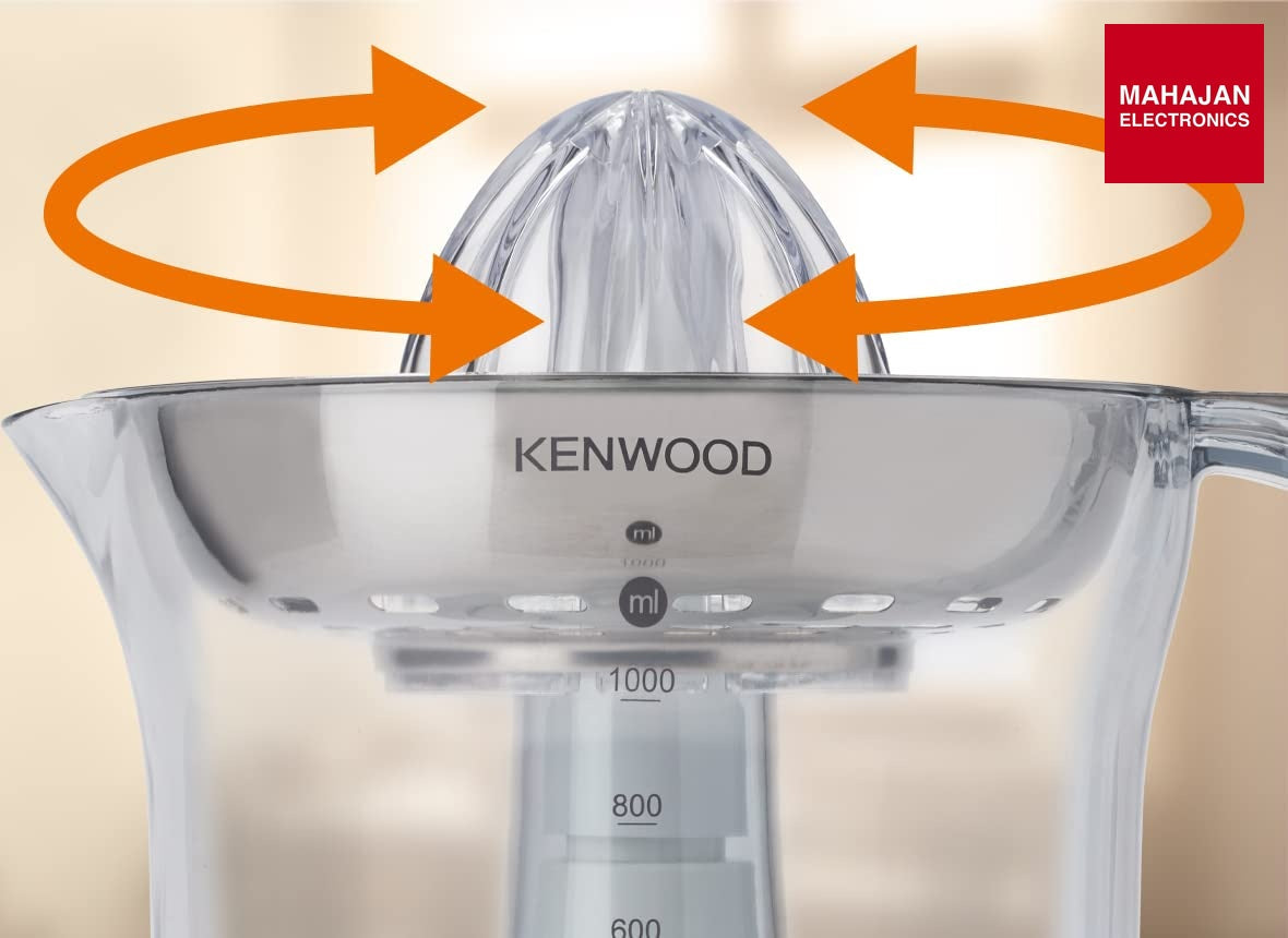 Kenwood JE290A Electric Citrus Juicer, 1 Litre Capacity, 40 Watts, Automatic Juice Extractor for Citrus – Mahajan Electronics Online.