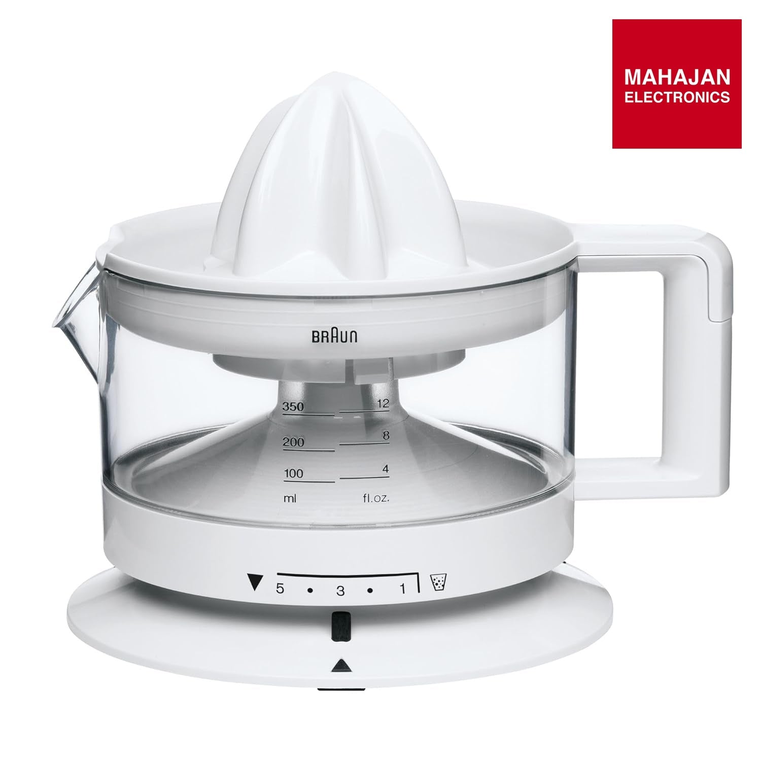 Braun Electric Citrus Juicer, Automatic Juice Extractor for Citrus Fruits, Left - Right Rotation, Auto Stop – Mahajan Electronics Online.