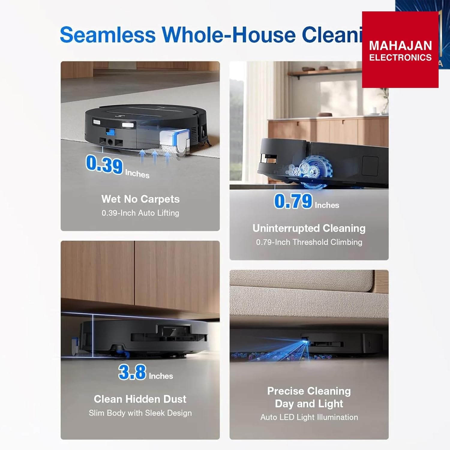 ECOVACS DEEBOT T80 Omni 2 in 1 Robot Vacuum Cleaner & Mop, 2025 New Launch, 18000 Pa, 6400 mAh Battery, OZMO – Mahajan Electronics Online.