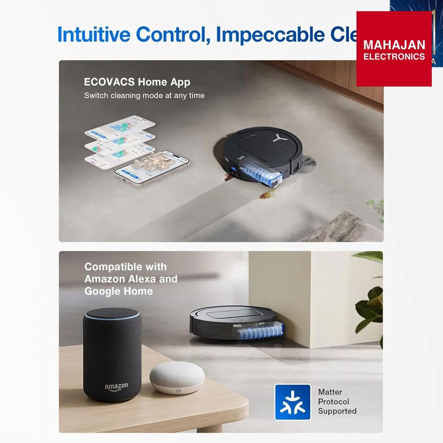 ECOVACS DEEBOT T80 Omni 2 in 1 Robot Vacuum Cleaner & Mop, 2025 New Launch, 18000 Pa, 6400 mAh Battery, OZMO – Mahajan Electronics Online.