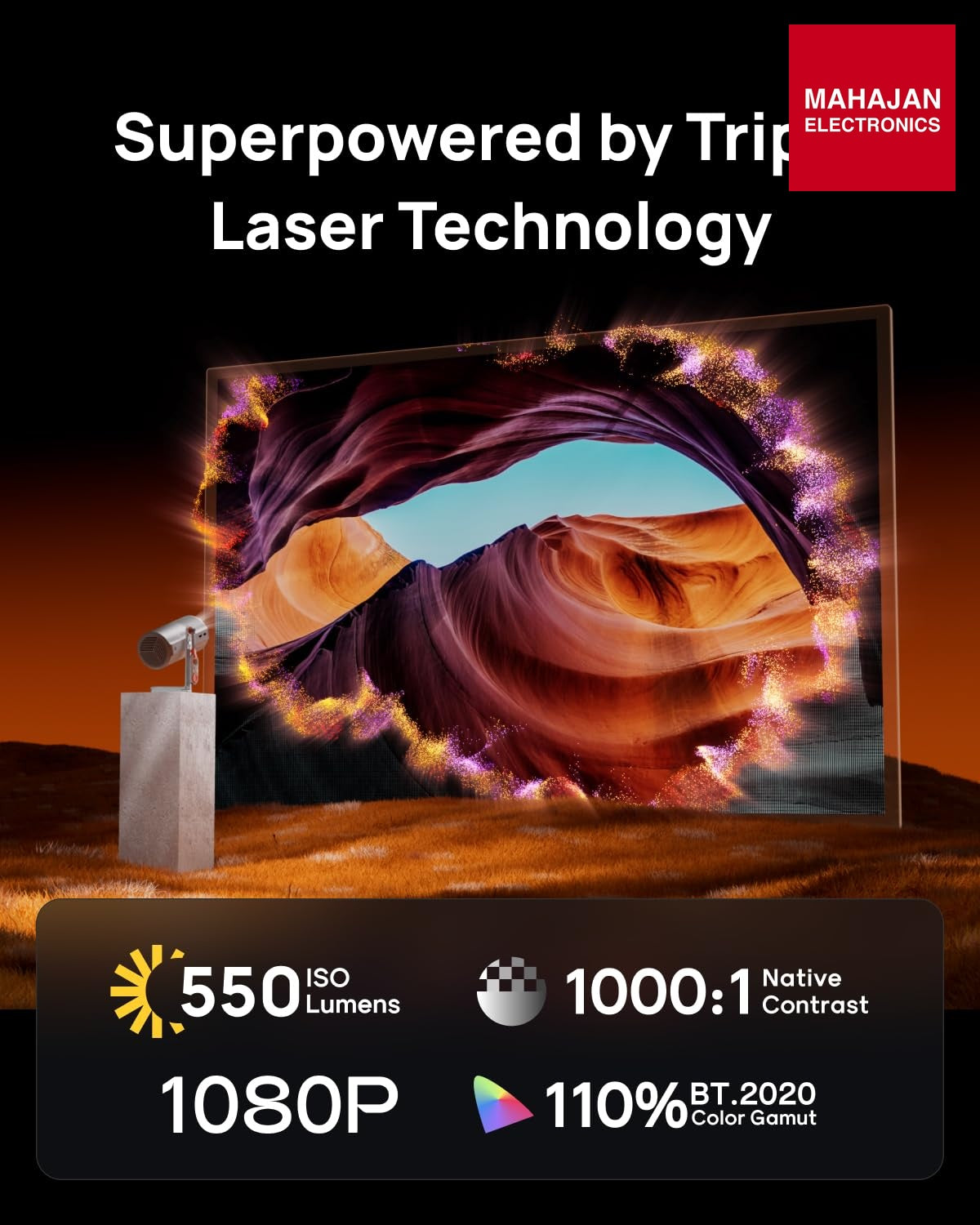 XGIMI 2025 New Launch MoGo 4 Laser Portable Projector with 4 Filters, 550 ISO Lumens, 360° Built-in Stand – Mahajan Electronics Online.
