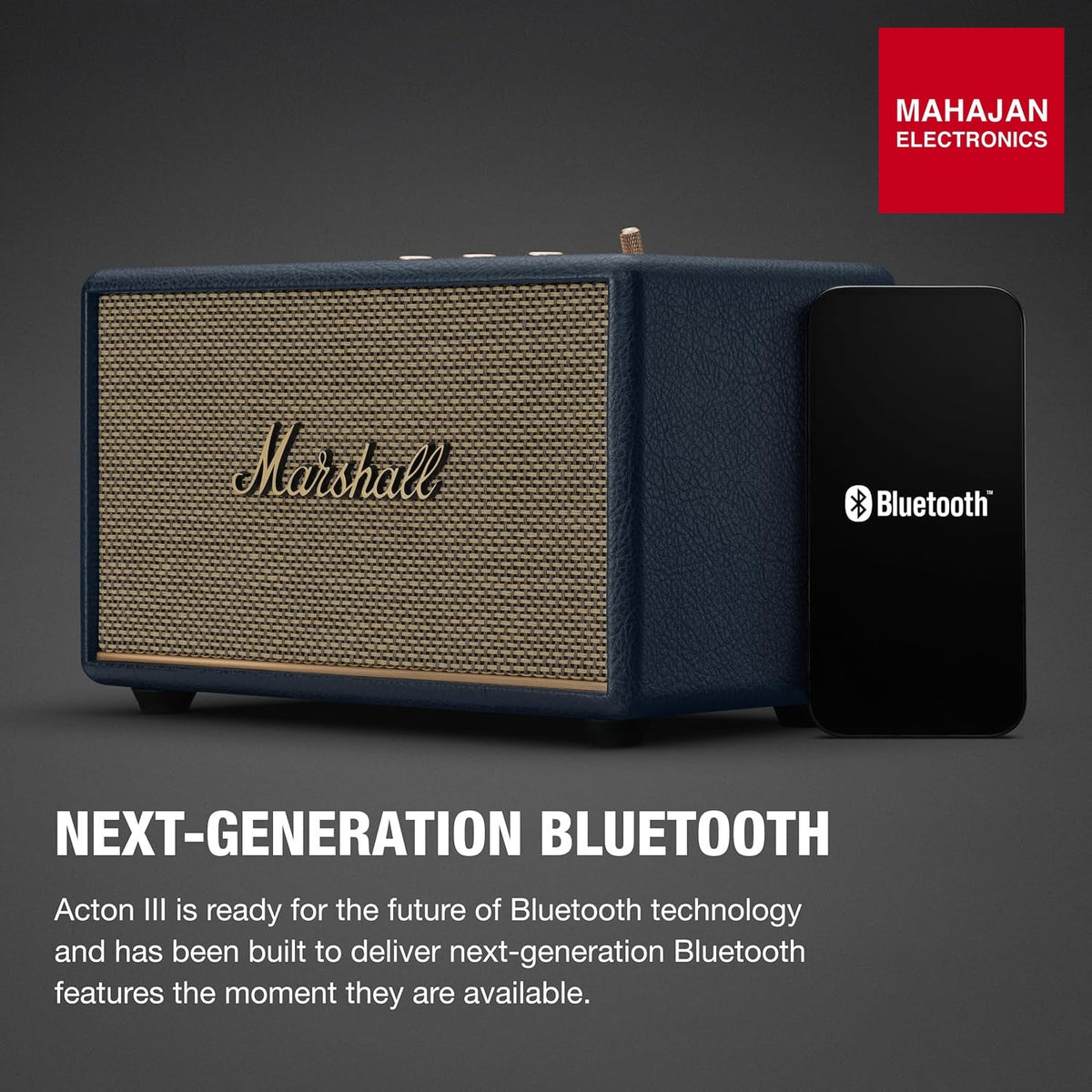 Marshall Acton III Wired Connectivity Stereo Home Speakers with Bluetooth 5.2 & RCA or 3.5mm Input – Midnight – Mahajan Electronics Online.