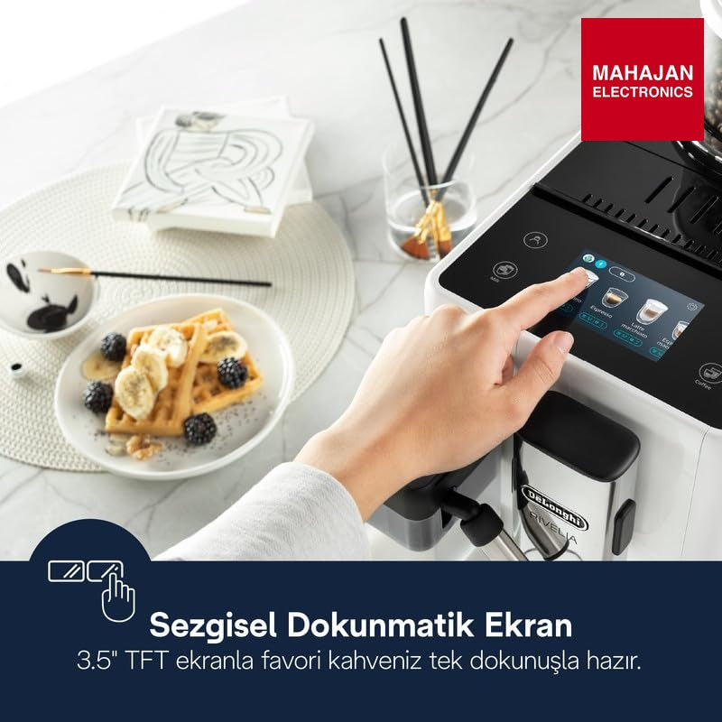 De’Longhi Rivelia EXAM440.55 | Fully Automatic Coffee Machine | Bean-to-Cup | LatteCrema Hot | 3.5” Touch – Mahajan Electronics Online.
